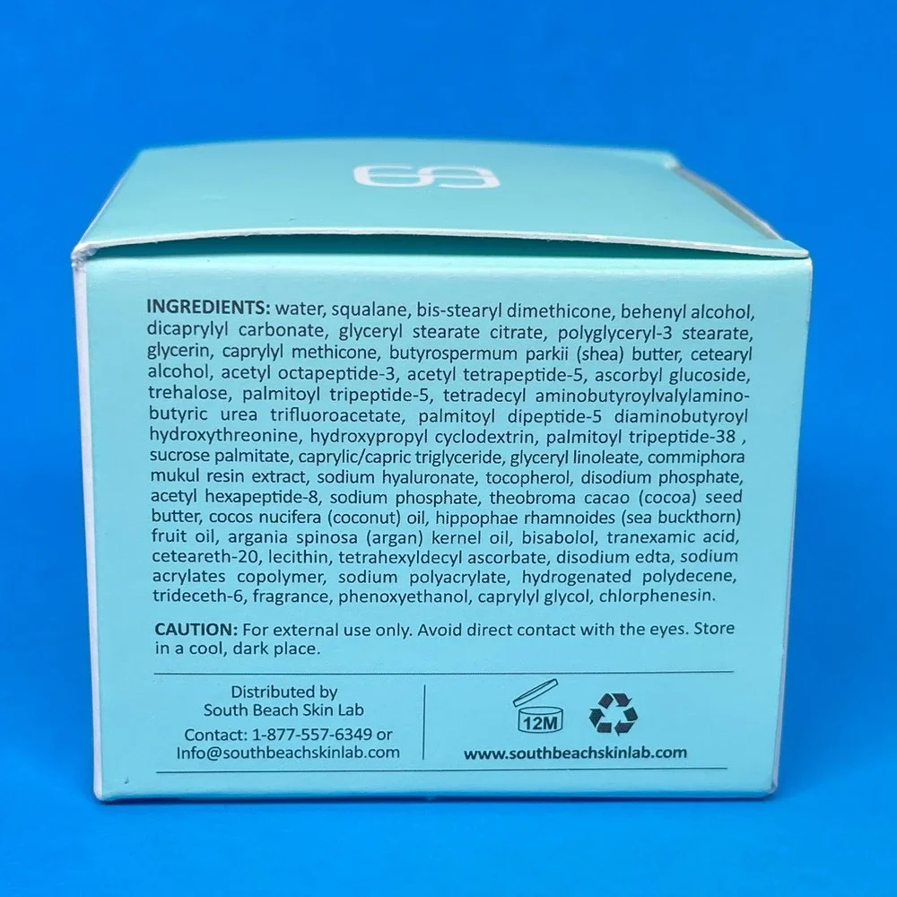 South Beach Skin Lab Repair & Release Cream Women 1.0 oz White Aqua Peptides
